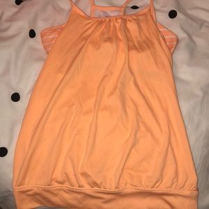 Light orange textured athletic tank top
